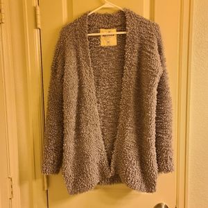 Textured fuzzy cardigan